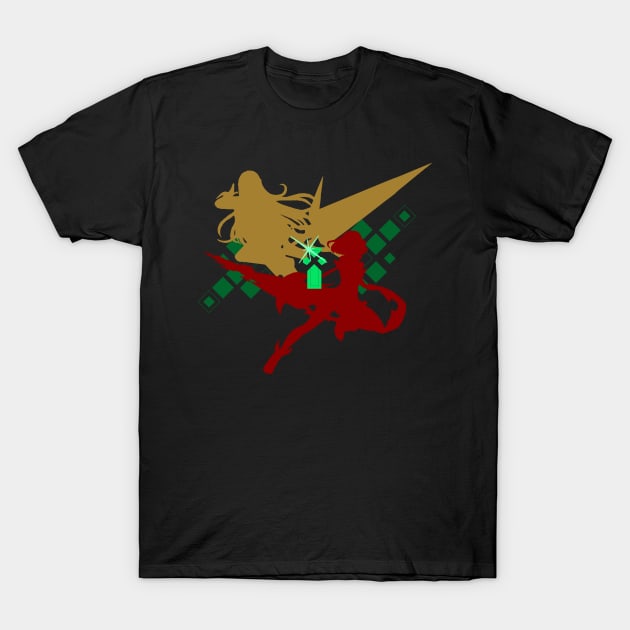 Pyra & Mythra Silhouette (Dark) T-Shirt by Sonchezz